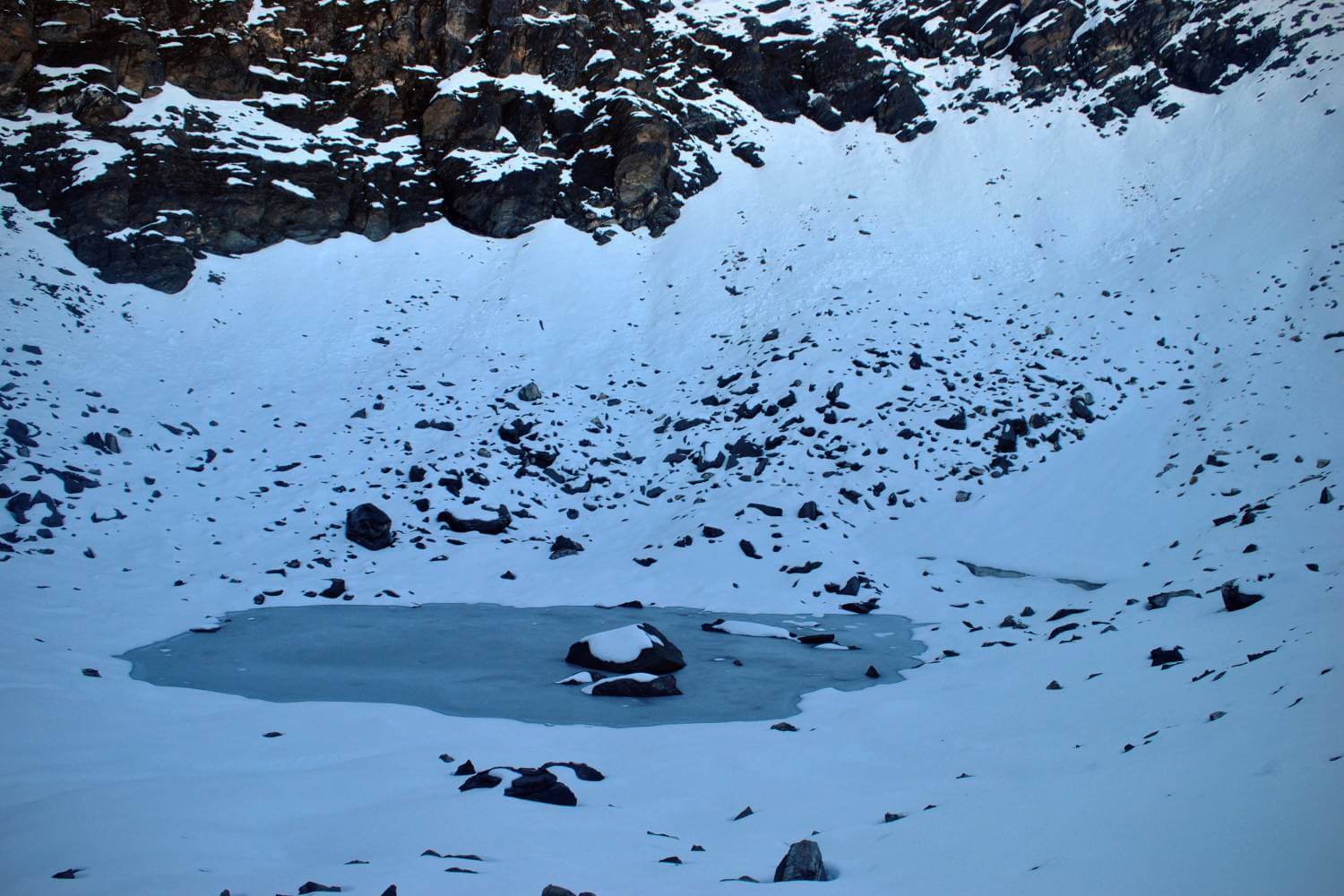 Roopkund Lake in Winter